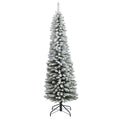 6' Flocked Pencil Christmas Artificial Tree with 438 Tips by Nearly Natural