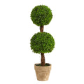 2.5' Boxwood Double Ball Topiary Artificial Tree by Nearly Natural