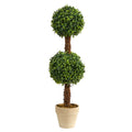 28" Boxwood Double Ball Topiary Artificial Tree by Nearly Natural