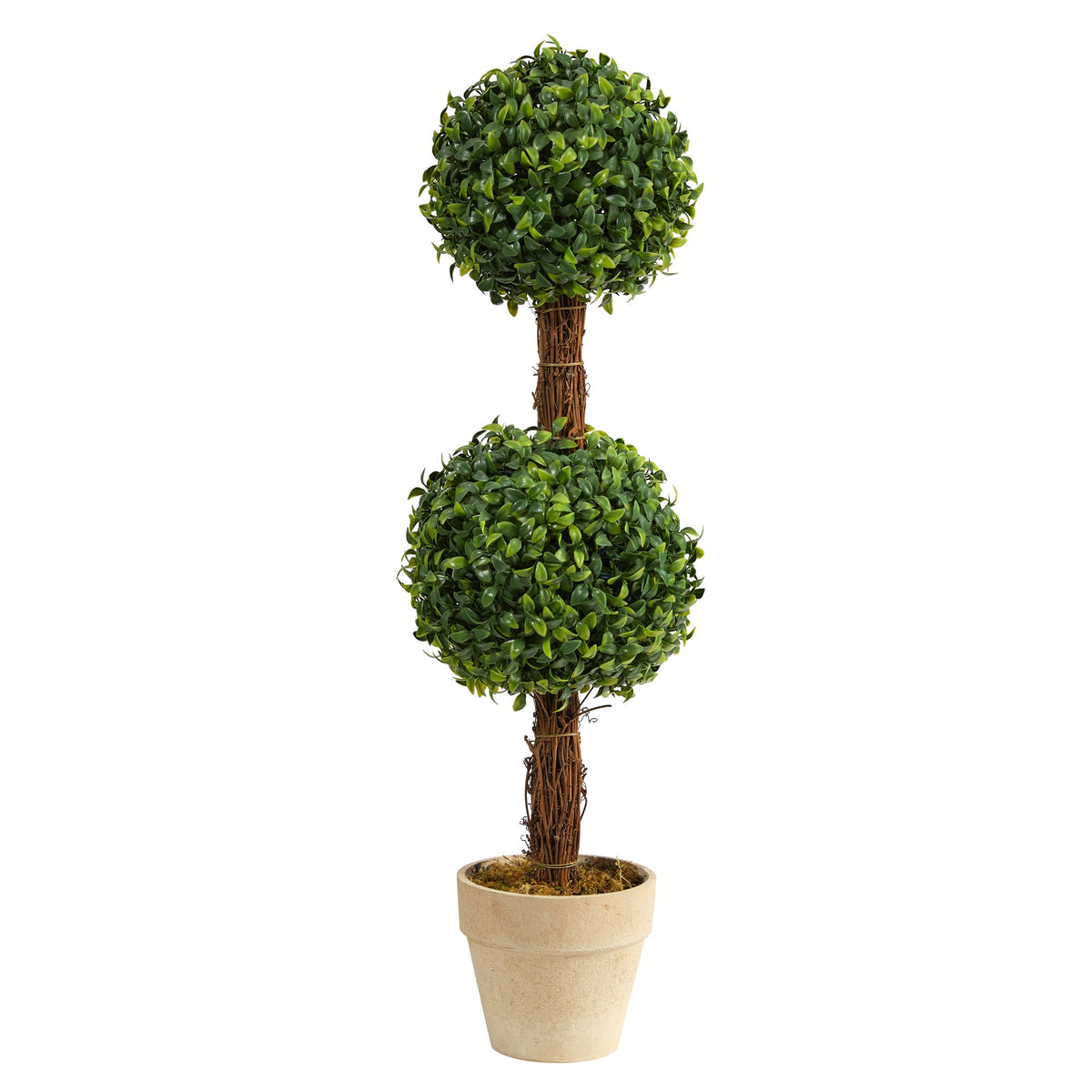28" Boxwood Double Ball Topiary Artificial Tree by Nearly Natural
