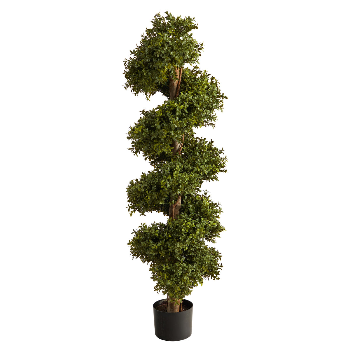 46" Boxwood Spiral Topiary Artificial Tree (Indoor/Outdoor) by Nearly Natural