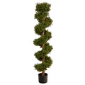 5' Boxwood Spiral Topiary Artificial Tree (Indoor/Outdoor) by Nearly Natural