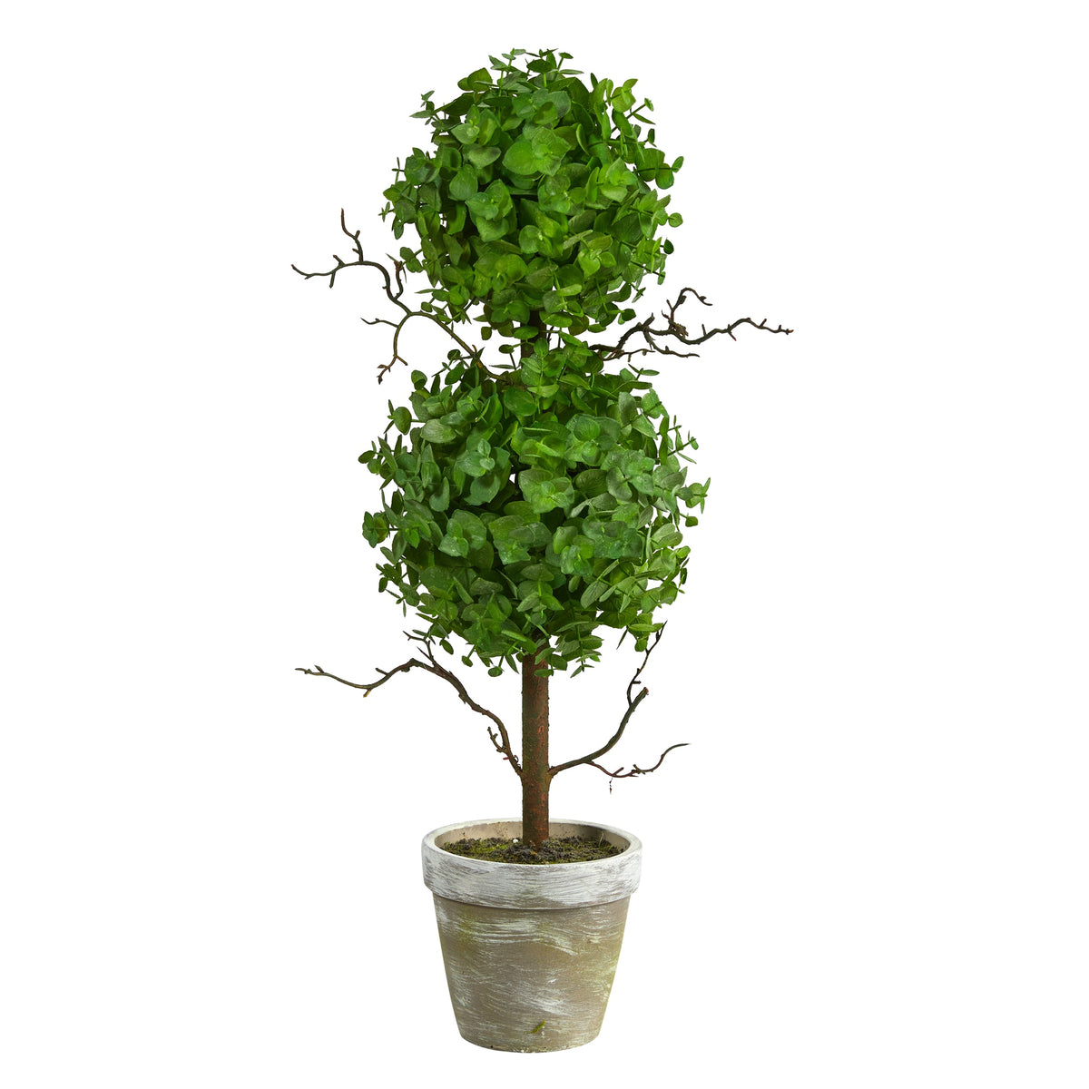 2' Eucalyptus Double Ball Topiary Artificial Tree by Nearly Natural