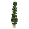 68" English Ivy Spiral Tree in Planter UV (Indoor/Outdoor) by Nearly Natural