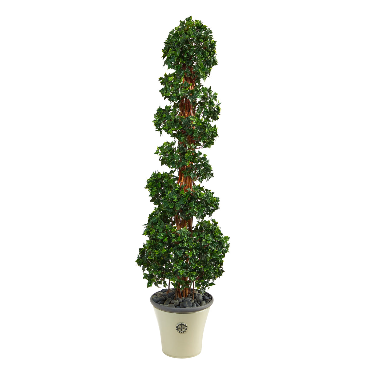 68" English Ivy Spiral Tree in Planter UV (Indoor/Outdoor) by Nearly Natural