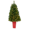 4.5' Virginia Fir Xmas Tree w/100 Lights and 223 Tips by Nearly Natural