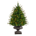 3.5' New England Pine Xmas Tree w/50 Lights and 117 Tips by Nearly Natural
