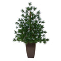 40" Yukon Mixed Pine Christmas Tree in Bronze Planter by Nearly Natural