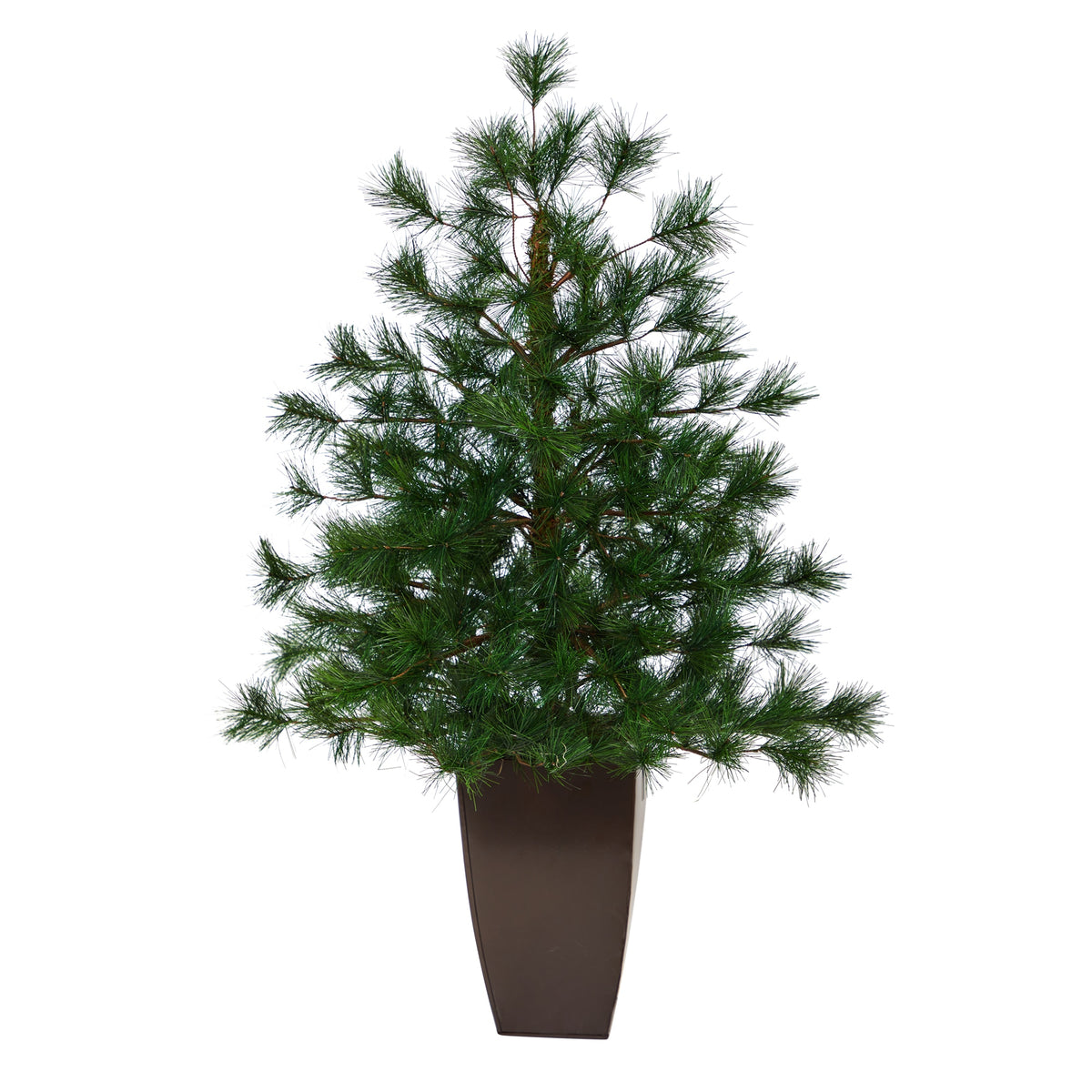 40" Yukon Mixed Pine Christmas Tree in Bronze Planter by Nearly Natural