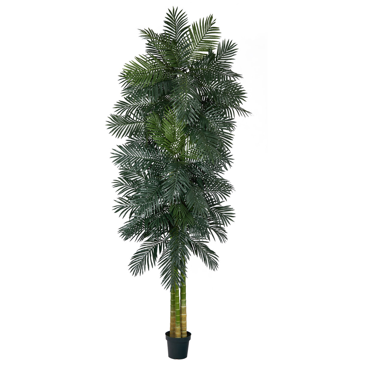10' Triple Stalk Golden Cane Artificial Palm Tree by Nearly Natural