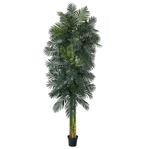 10' Triple Stalk Golden Cane Artificial Palm Tree by Nearly Natural