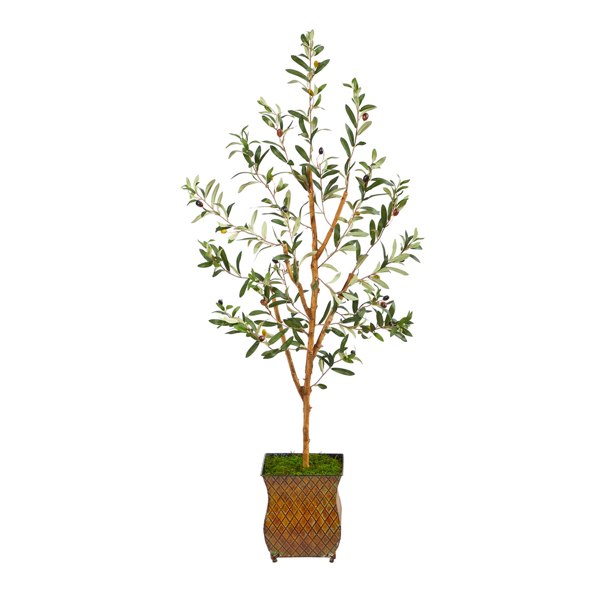 50" Olive Artificial Tree in Metal Planter by Nearly Natural