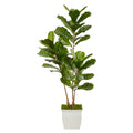 5.5' Fiddle Leaf Tree in Planter UV (Indoor/Outdoor) by Nearly Natural