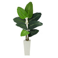 4.5' Travelers Palm Artificial tree in White Planter by Nearly Natural