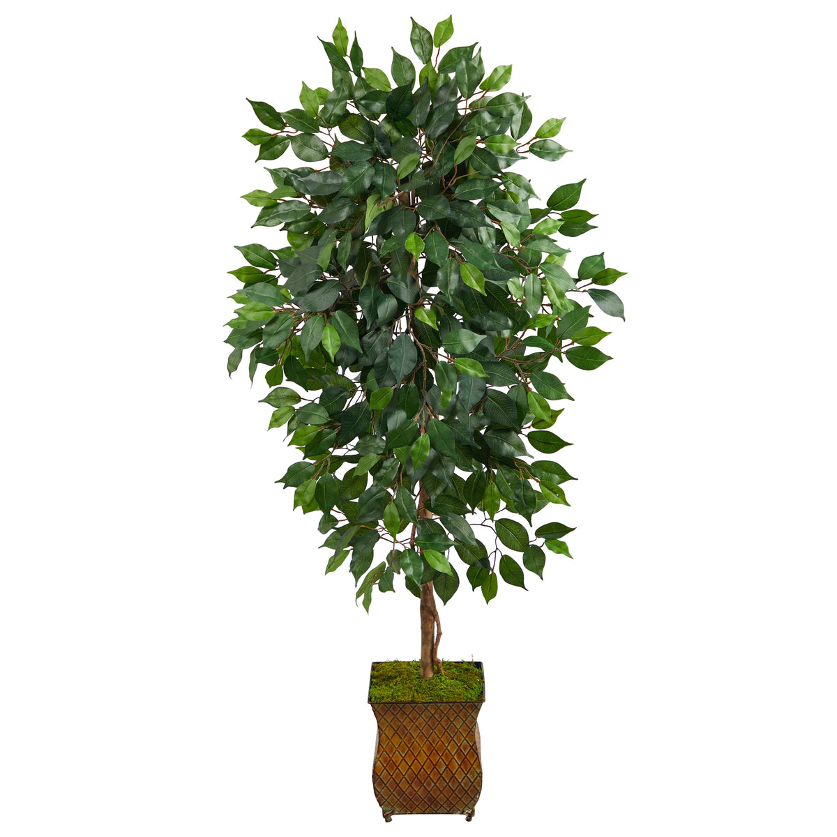 51" Ficus Artificial Tree in Metal Planter by Nearly Natural