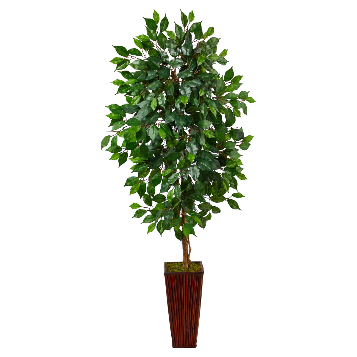5' Ficus Artificial Tree in Bamboo Planter by Nearly Natural