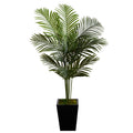 5' Paradise Palm Artificial Tree in Black Metal Planter by Nearly Natural