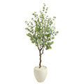 63" Eucalyptus Artificial Tree in White Planter by Nearly Natural