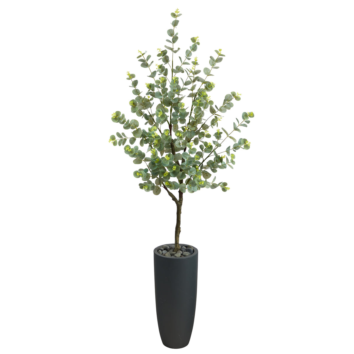 5' Eucalyptus Artificial Tree in Gray Planter by Nearly Natural