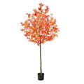 6' Autumn Maple Artificial Tree by Nearly Natural in Orange