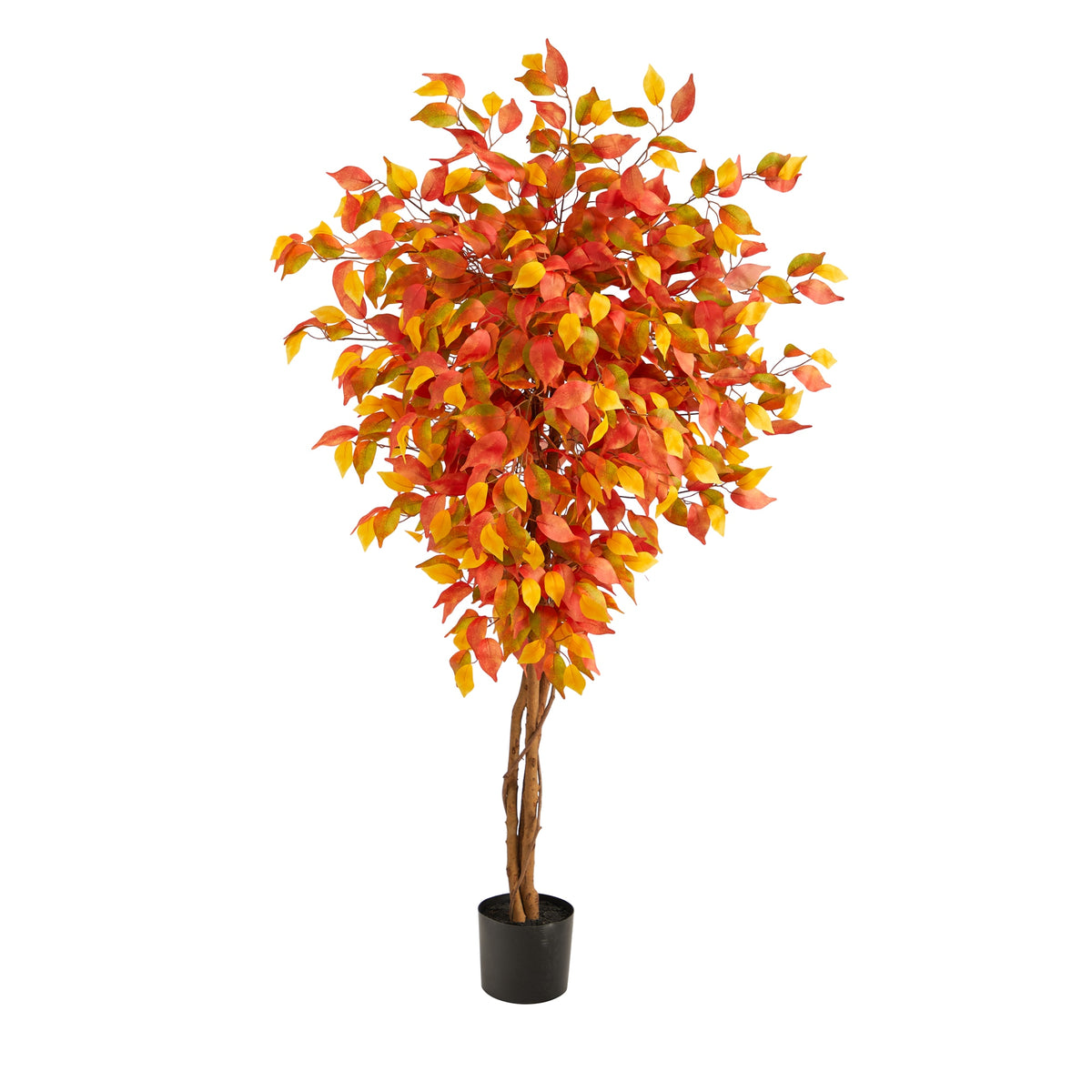 5' Autumn Ficus Artificial Fall Tree by Nearly Natural
