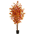 6' Autumn Ficus Artificial Fall Tree by Nearly Natural