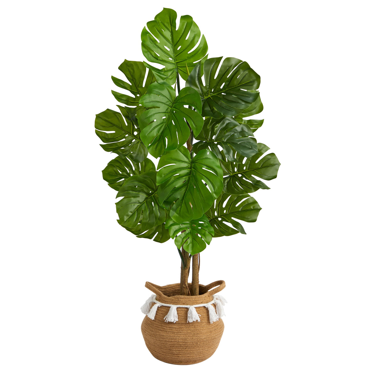 4' Monstera Tree in Planter w/Tassels UV (Indoor/Outdoor) by Nearly Natural