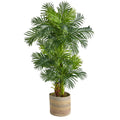 6' Hawaii Palm Tree in Natural Cotton Multicolored Planter by Nearly Natural