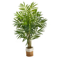 8' King Palm Tree in Handmade Natural Jute & Cotton Planter by Nearly Natural