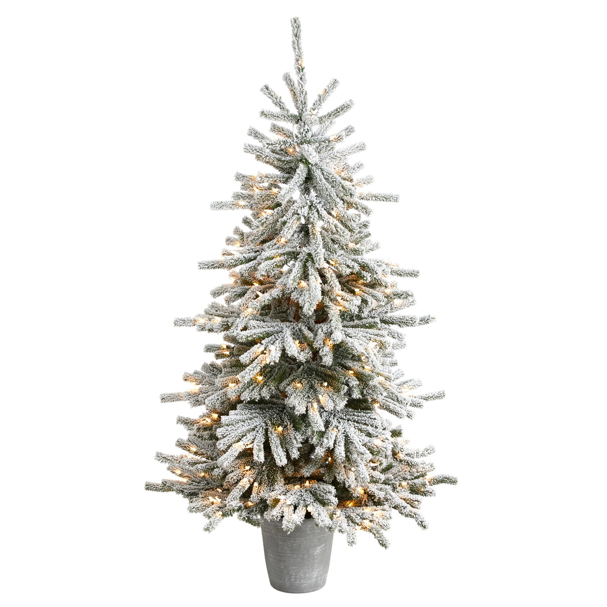 6FT PVC Flocked Xmas Tree w/758 Tips &  250 LED Lights by Nearly Natural