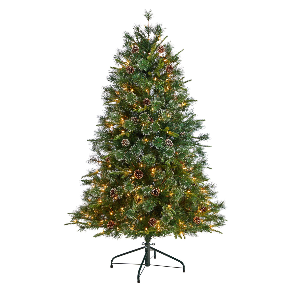 4' Snow Tipped Clermont Xmas Tree w/200 Lights & 588 Tips by Nearly Natural