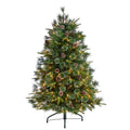 5' Snow Tipped Clermont Xmas Tree w/250 Lights & 858 Tips by Nearly Natural