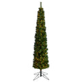 8' Green Pencil Artificial Christmas Tree with 200 Clear by Nearly Natural