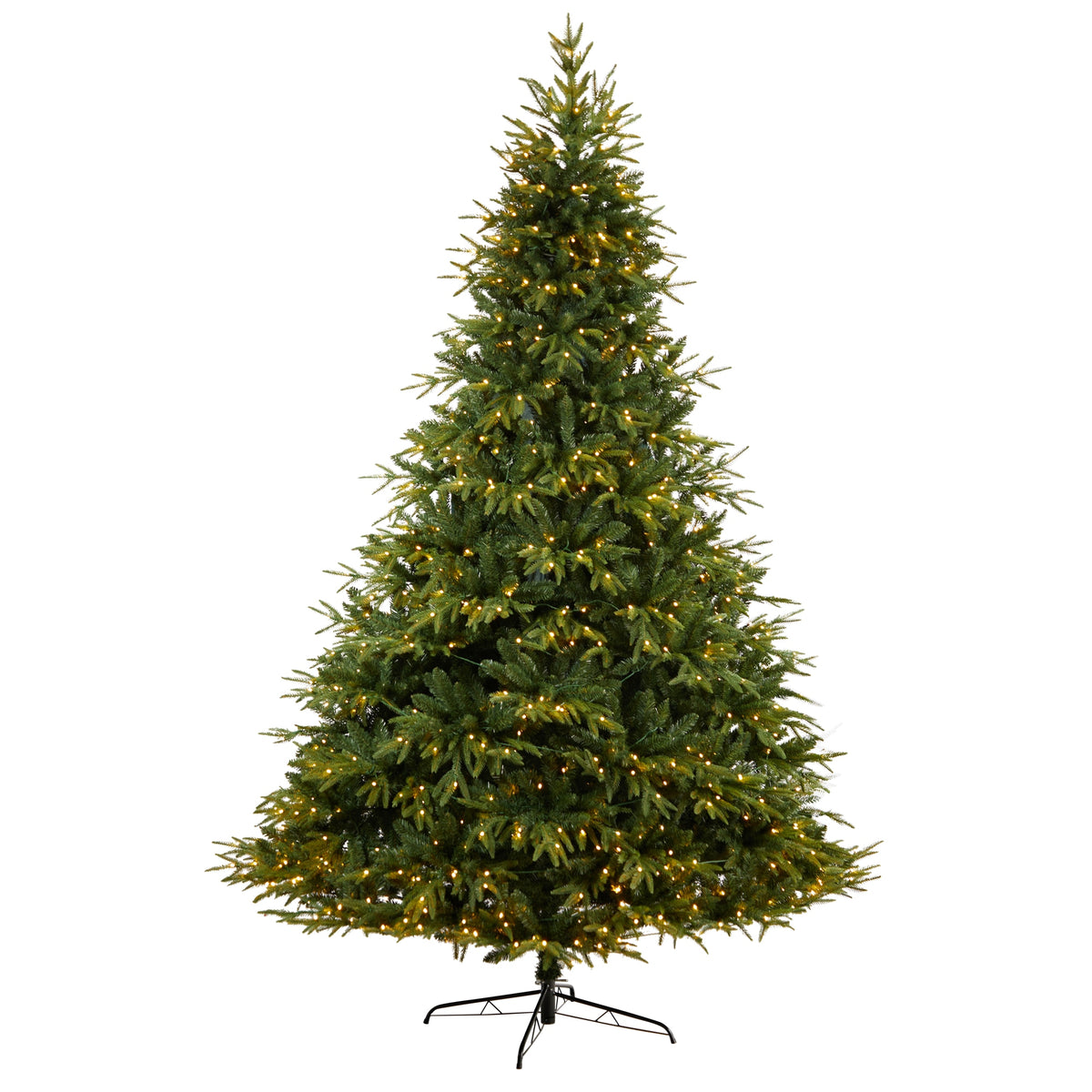 9 Ft. Christmas Tree with 4600 Tips and 900 LED lights by Nearly Natural