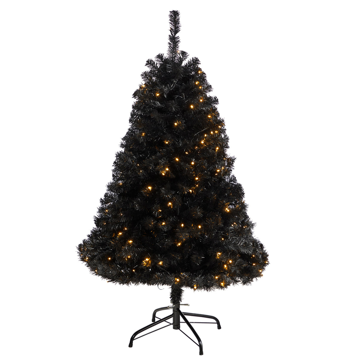 4' Black Artificial Christmas Tree with 170 Clear LED Lights by Nearly Natural
