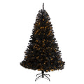 6' Black Christmas Tree with 400 Clear LED Lights by Nearly Natural
