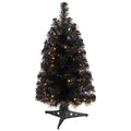 2' Black Artificial Christmas Tree with 35 LED Lights and 72 by Nearly Natural