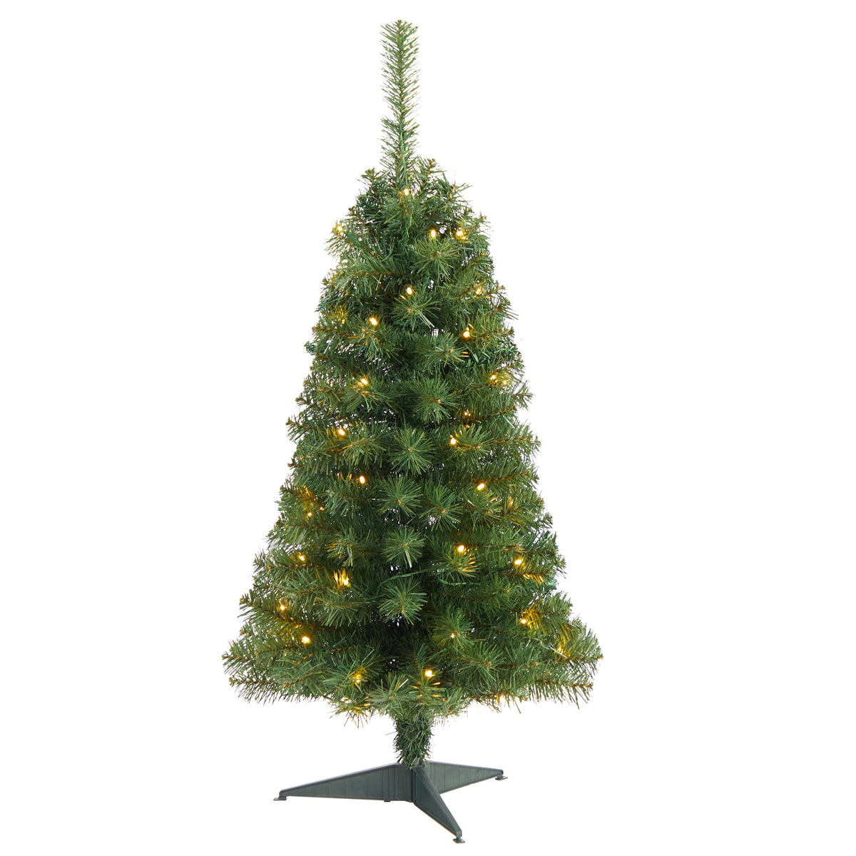 3' Green Artificial Christmas Tree with 50 LED Lights 118 by Nearly Natural