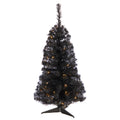 3' Black Artificial Christmas Tree with 50 LED Lights 118 by Nearly Natural