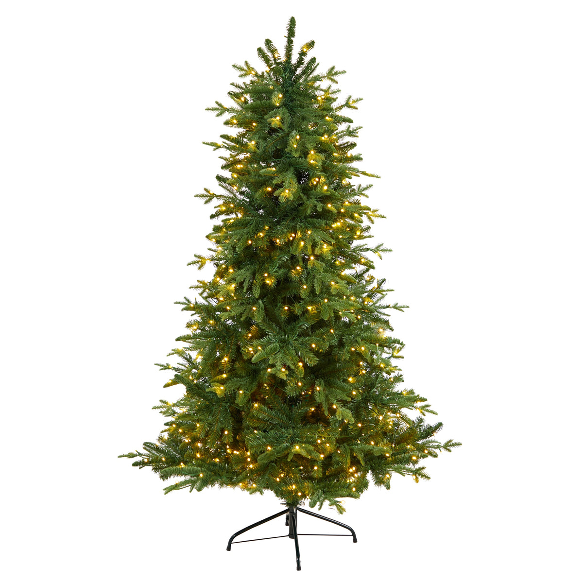 6' Montreal Spruce Xmas Tree w/1029 Tips and 450 LEDs by Nearly Natural