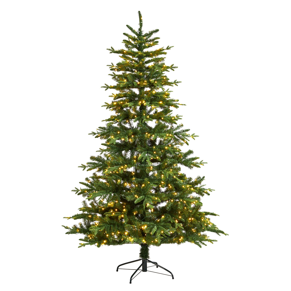 7' Montreal Spruce Xmas Tree w/1575 Tips and 650 LEDs by Nearly Natural
