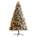 9' Flocked South Carolina Spruce Christmas Tree w/850 LEDs by Nearly Natural