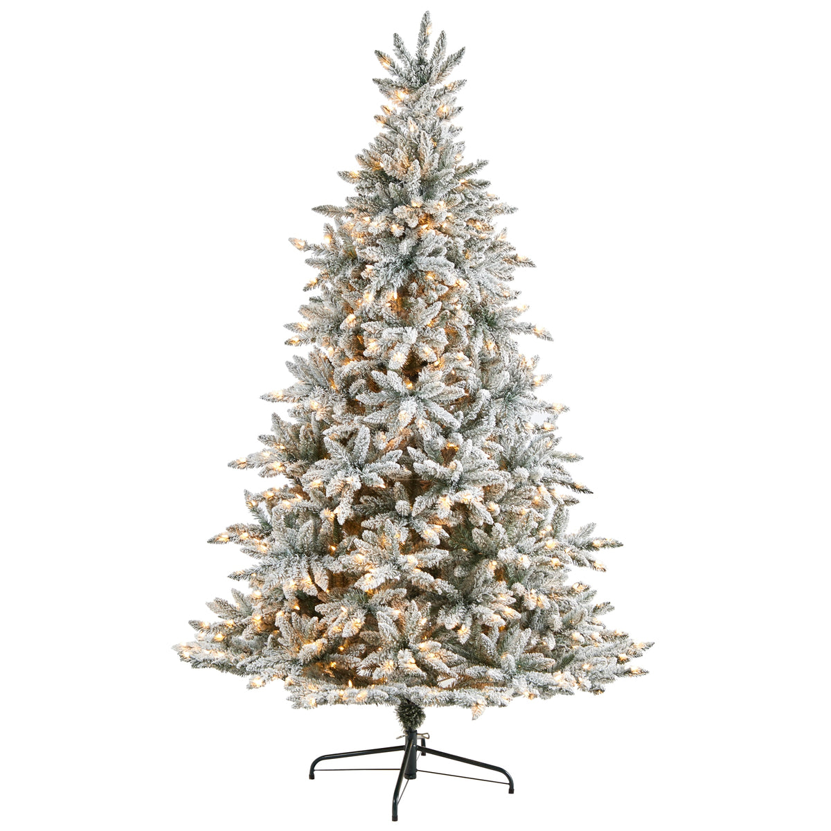 8' Flocked West Virginia Spruce Artificial Christmas Tree by Nearly Natural
