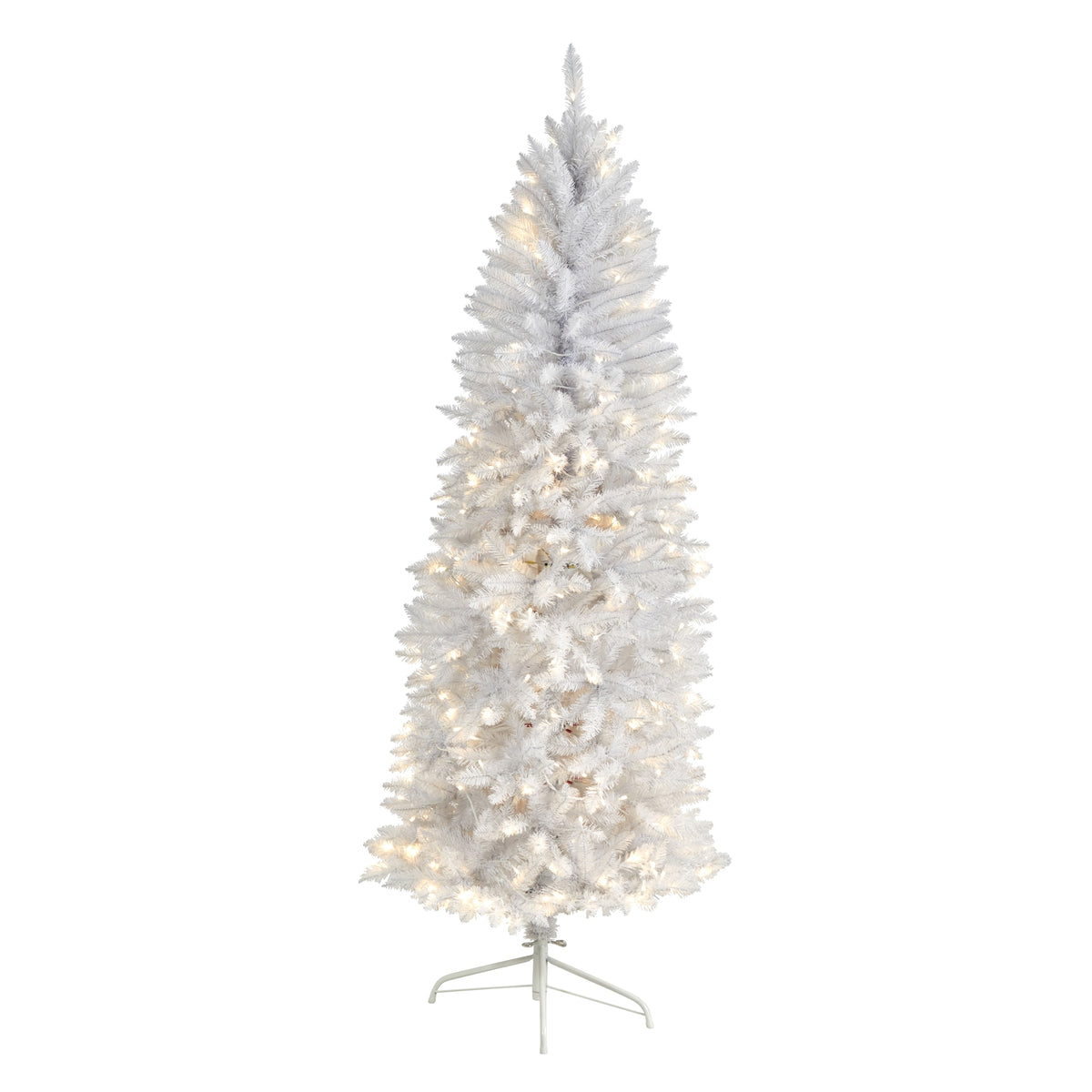 6' White Christmas Tree with 250 Lights and 743 Tips by Nearly Natural