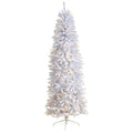 7' Slim White Christmas Tree with 300 Lights and 995 Tips by Nearly Natural