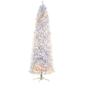 9' Slim White Christmas Tree with 600 Lights and 1860 Tips by Nearly Natural