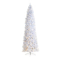 10' Slim White Christmas Tree with 800 Lights and 2420 Tips by Nearly Natural