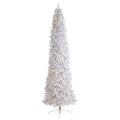 12' Slim White Christmas Tree with 1100 Lights and 3235 Tips by Nearly Natural