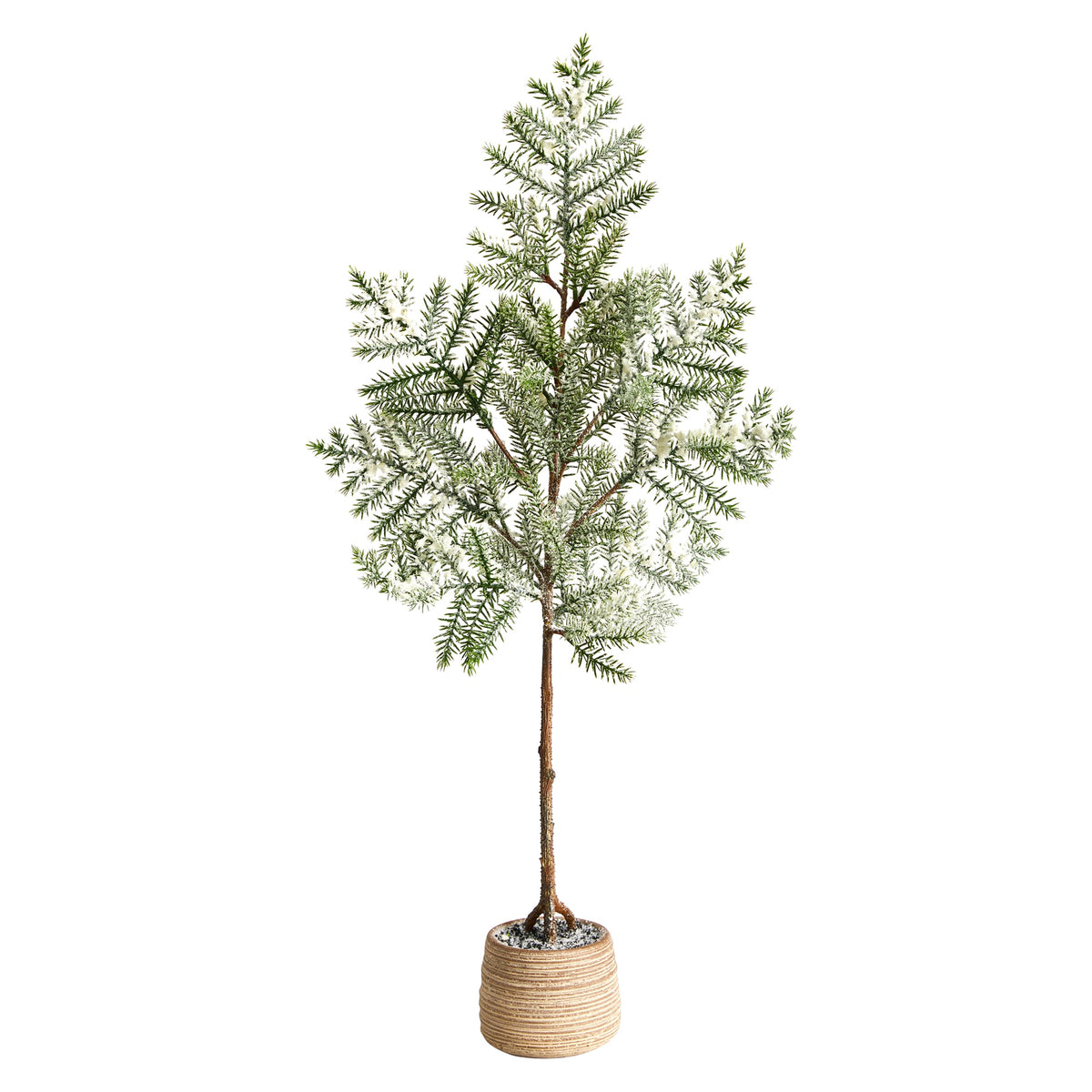 35'' Frosted Pine Christmas Tree in Decorative Planter by Nearly Natural