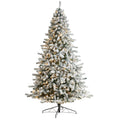 9' Flocked Rock Springs Spruce Christmas Tree with 650 LED by Nearly Natural
